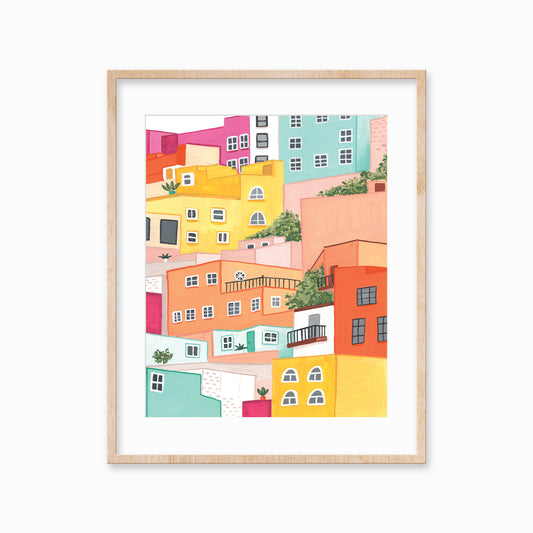Colorful Guanajuato Buildings Art Print