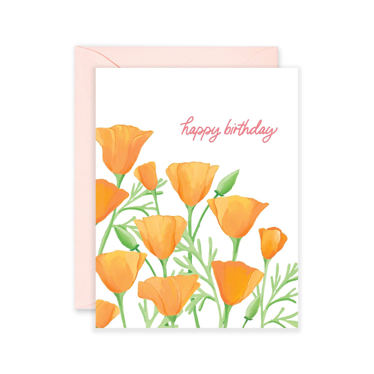 Poppy Birthday - Happy Birthday Flower Greeting Card