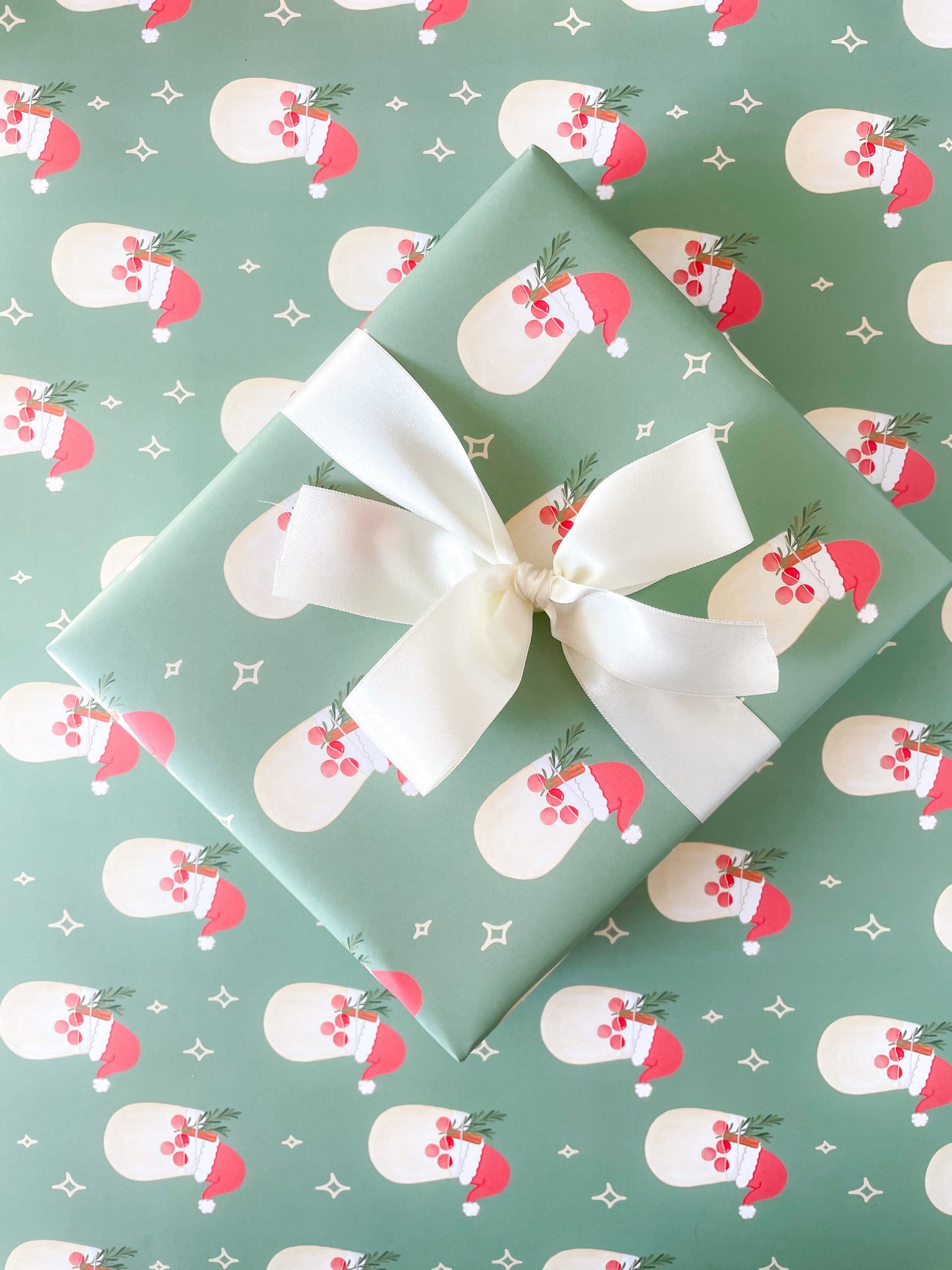 Santa Cocktail Holiday Gift Wrap