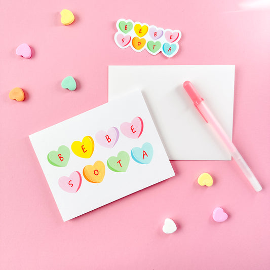 Bebesota Candy Hearts Card