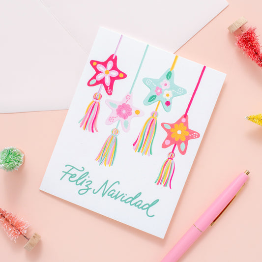 Feliz Navidad Felt Ornaments Christmas Card