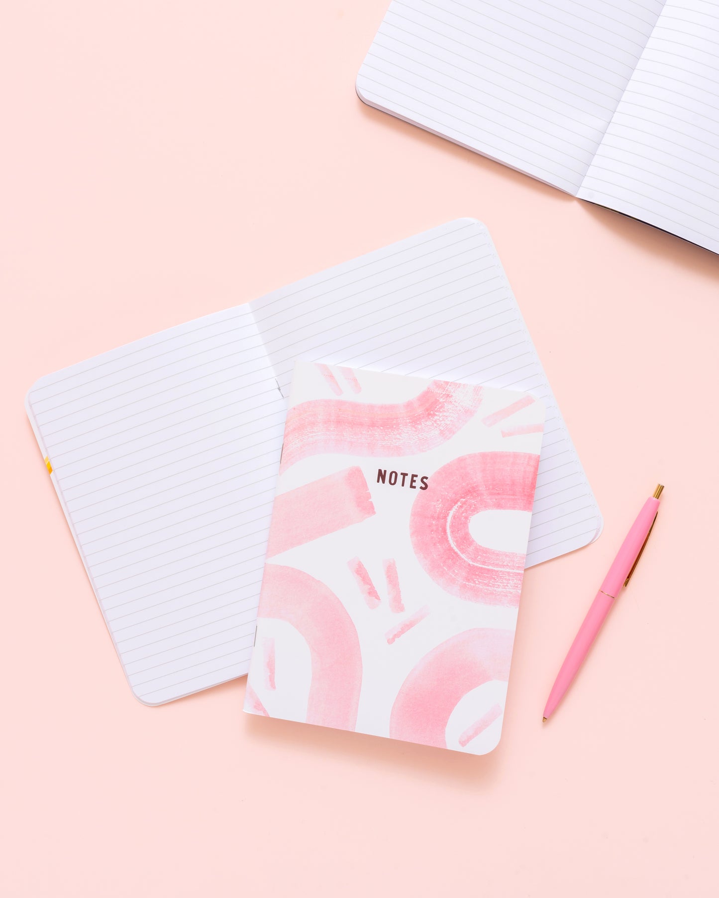 Pink Abstract Brushstrokes Notebook