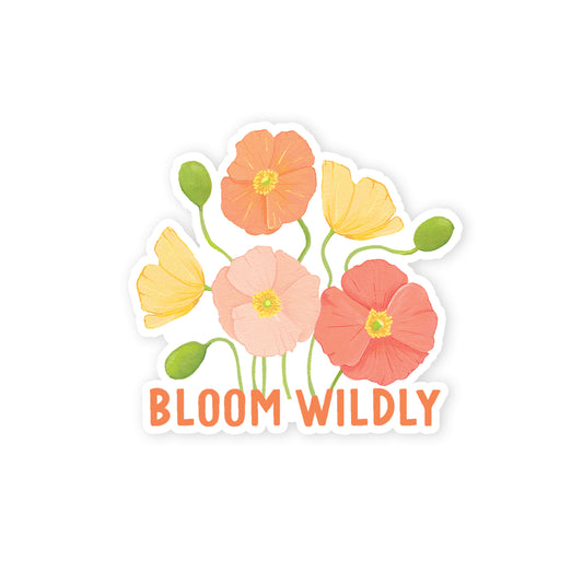 Bloom Wildly | Colorful Poppies Sticker