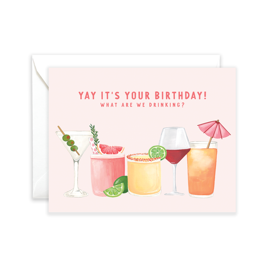 Birthday Cocktails Greeting Card