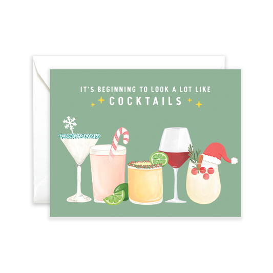 Festive Cocktails Greeting Card