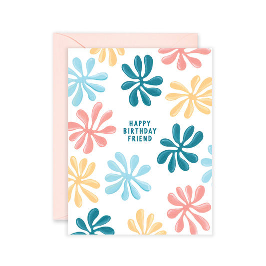 Funky Flowers Birthday Greeting Card