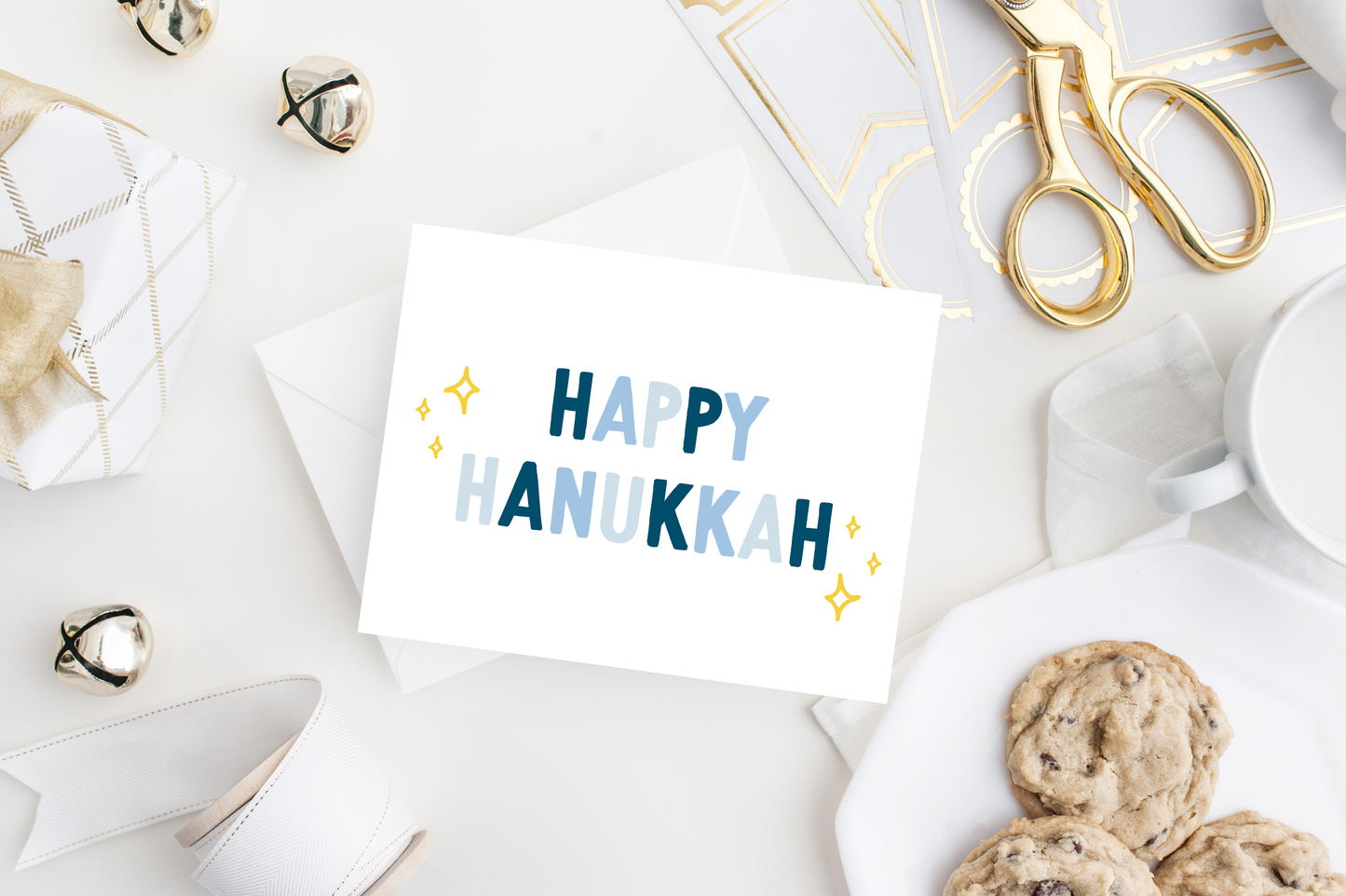 Happy Hanukkah Sparkle Greeting Card