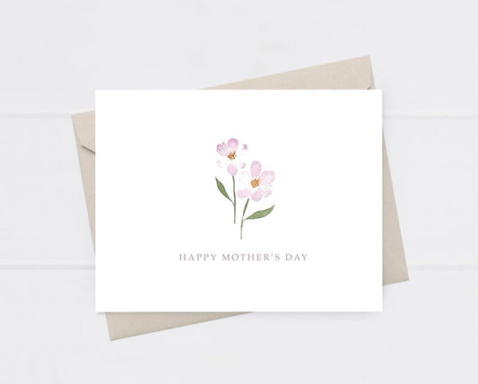 Purple Flowers Mom Greeting Card