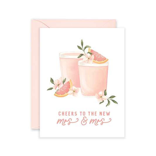 Cocktail Cheers for The New Mrs & Mrs Greeting Card