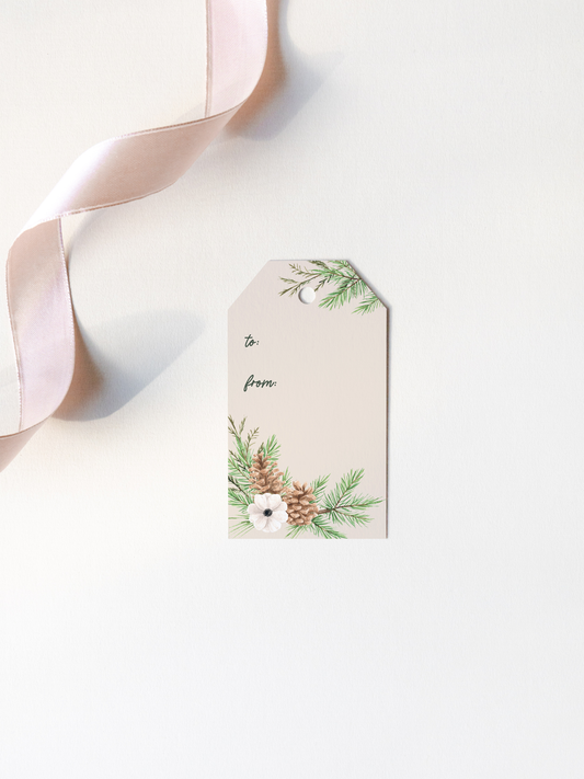 Pine Cone Holiday Gift Tags